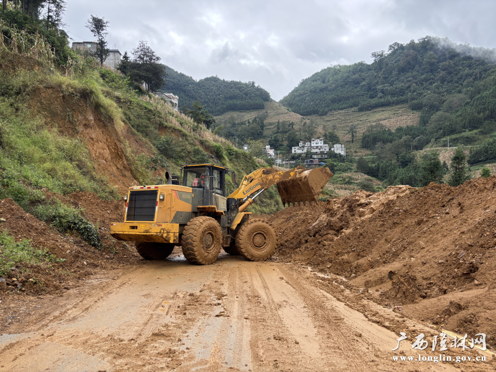 养护人员正在清理滑坡路段。周龙英摄 养护人员正在清理滑坡路段。周龙英摄